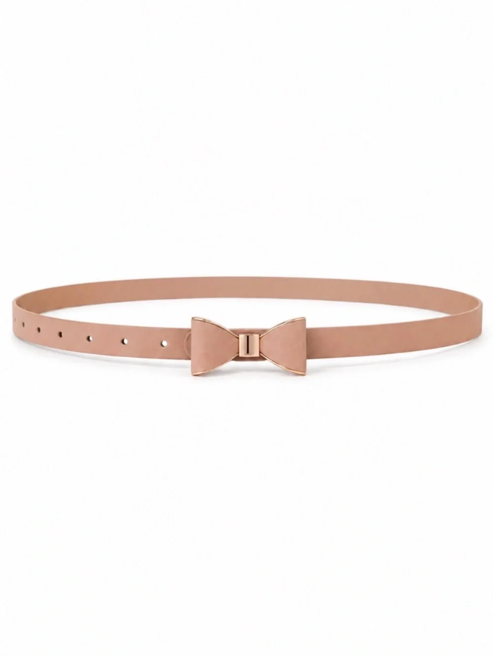 New! Tan Leather Bow Belt (One Size) NWOT